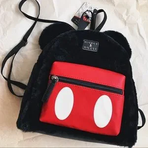 NWT?Disney Mickey Mouse Backpack Cute Red/Black Cute Bag Kid Kawaii Gift Personalized Disney Mickey Mouse Big Face Backpack With 3D  main image 2